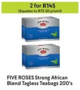 Makro FIVE ROSES Strong African Blend Tagless Teabags offer