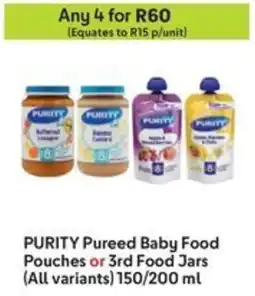 Makro PURITY Pureed Baby Food Pouches or 3rd Food Jars offer