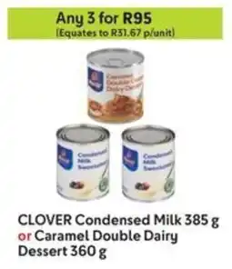 Makro CLOVER Condensed Milk or Caramel Double Dairy Dessert offer