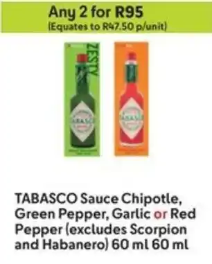 Makro TABASCO Sauce Chipotle, Green Pepper, Garlic or Red Pepper offer