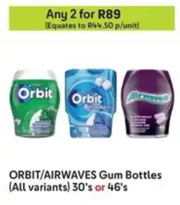 Makro ORBIT/AIRWAVES Gum Bottles offer