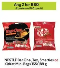 NESTLÉ Bar One, Tex, Smarties or KitKat Mini Bags