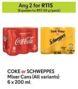 Makro COKE or SCHWEPPES Mixer Cans offer