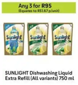 Makro SUNLIGHT Dishwashing Liquid Extra Refill offer