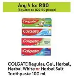 Makro COLGATE Regular, Gel, Herbal, Herbal White or Herbal Salt Toothpaste offer