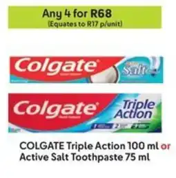 Makro COLGATE Triple Action or Active Salt Toothpaste offer