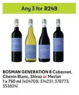 Makro BOSMAN GENERATION 8 Cabernet, Chenin Blanc, Shiraz or Merlot offer
