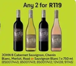 Makro JOHN B Cabernet Sauvignon, Chenin Blanc, Merlot, Rosé or Sauvignon Blanc offer