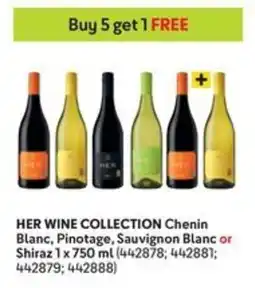 Makro HER WINE COLLECTION Chenin Blanc, Pinotage, Sauvignon Blanc or Shiraz offer