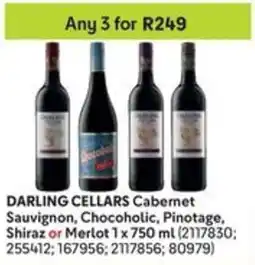 Makro DARLING CELLARS Cabernet Sauvignon, Chocoholic, Pinotage, Shiraz or Merlot offer