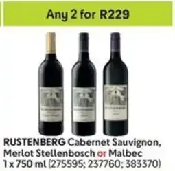 Makro RUSTENBERG Cabernet Sauvignon, Merlot Stellenbosch or Malbec offer
