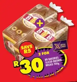 Shoprite BB Bakeries Sliced Brown Bread 700g offer