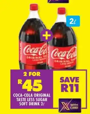 Shoprite Coca-Cola Original Taste Less Sugar Soft Drink 2L offer