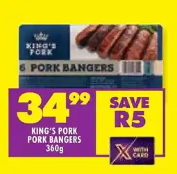 Shoprite KING’S PORK PORK BANGERS 360g offer