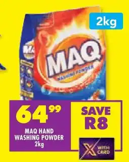 Shoprite MAQ HAND WASHING POWDER 2kg offer
