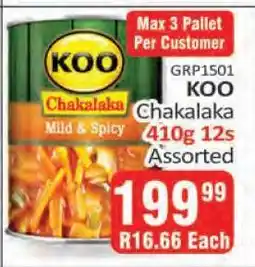 KitKat Cash and Carry KOO Chakalaka 410g 12s Assorted offer