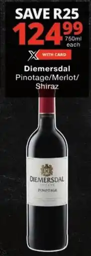 Checkers Diemersdal Pinotage/ Merlot/ Shiraz offer