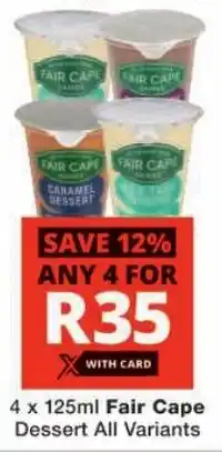 Checkers Fair Cape Dessert All Variants offer