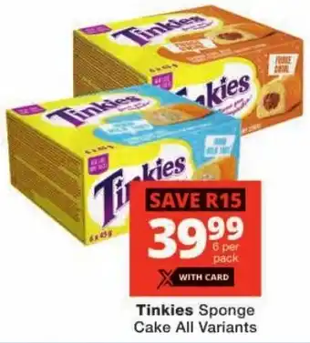 Checkers Tinkies Sponge Cake All Variants offer