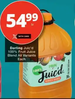 Darling Juic'd 100% Fruit Juice Blend All Variants Each