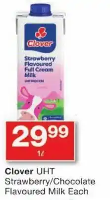 Checkers Clover UHT Strawberry/Chocolate Flavoured Milk Each offer