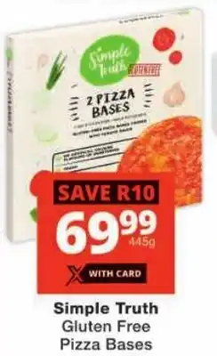 Checkers Simple Truth Gluten Free Pizza Bases offer