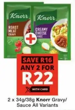 Checkers Knorr Gravy/ Sauce All Variants offer