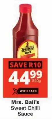 Checkers Mrs. Ball's Sweet Chilli Sauce offer