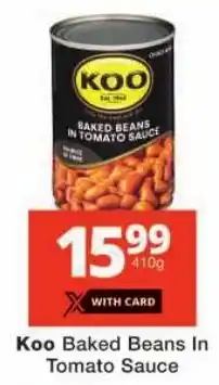 Checkers Koo Baked Beans In Tomato Sauce offer