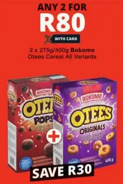 Checkers Bokomo Otees Cereal All Variants offer