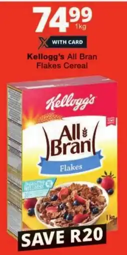 Checkers Kellogg's All Bran Flakes Cereal offer
