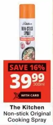 Checkers The Kitchen Non-stick Original Cooking Spray offer