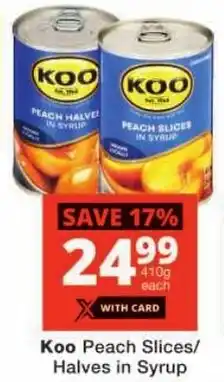 Koo Peach Slices/ Halves in Syrup