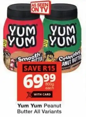 Checkers Yum Yum Peanut Butter All Variants offer