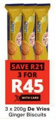 Checkers De Vries Ginger Biscuits offer