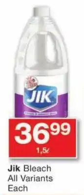 Checkers Jik Bleach All Variants offer