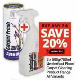 Checkers Underfoot Floor/ Carpet Cleaning Product Range All Variants offer