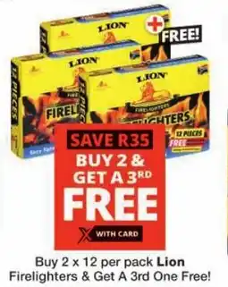 Checkers Buy Lion Firelighters & Get A 3rd One Free offer