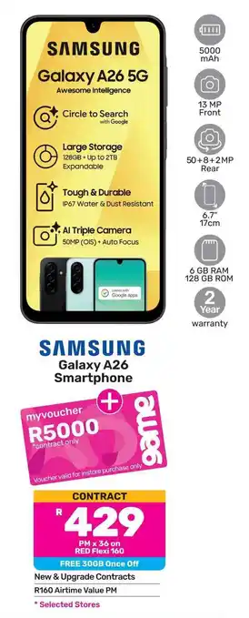 Game SAMSUNG Galaxy A26 Smartphone offer