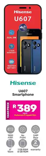 Game Hisense U607 Smartphone offer