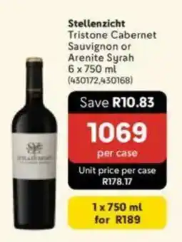 Makro Stellenzicht Tristone Cabernet Sauvignon or Arenite Syrah offer