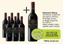 Makro Robertson Winery The Blend, Cabernet Sauvignon, Merlot, Pinotage, Shiraz, or Ruby Cabernet offer