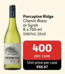 Makro Porcupine Ridge Chenin Blanc or Syrah offer