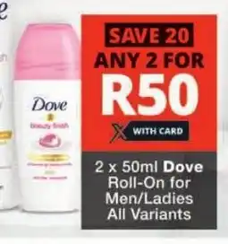 Checkers Dove Roll-On for Men/Ladies offer