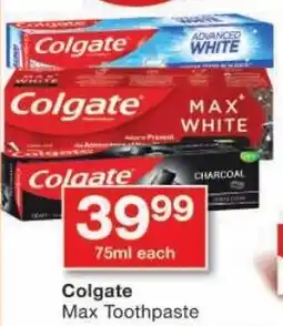 Checkers Colgate Max Toothpaste offer