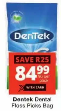 Dentek Dental Floss Picks Bag