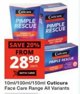 Cuticura Face Care Range All Variants