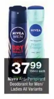 Nivea Anti-Perspirant Deodorant for Men/ Ladies All Variants