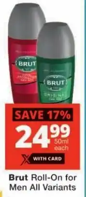 Checkers Brut Roll-On for Men All Variants offer
