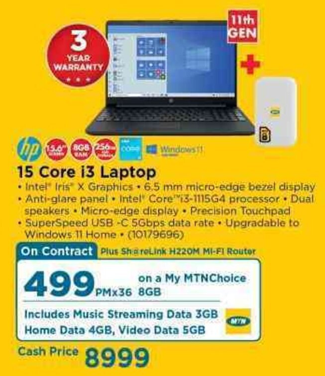 HP 15 Core i3 Laptop offer at HiFi Corp